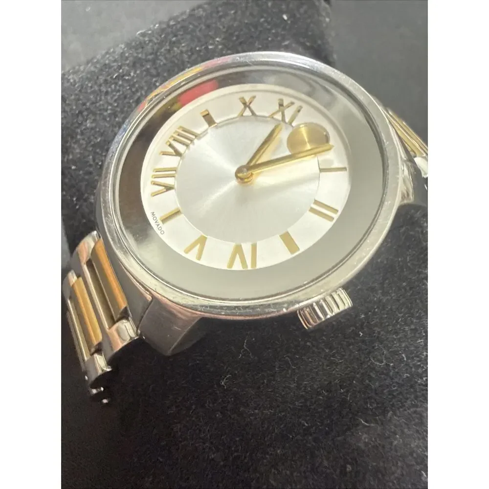 Woman’s Movado Bold MB.01.3.14.6125 Swiss 5.75” Band New Battery 32mm Case (B27)